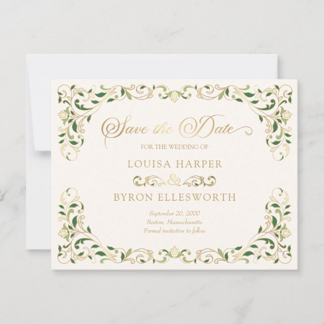 Vintage Bibliotheksbücherei Märchenmesse Save The Date (Vorderseite)