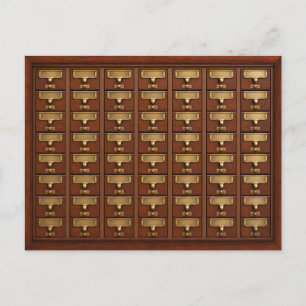 Vintage Bibliothekskarte Katalog Bibliothekar Buch Postkarte