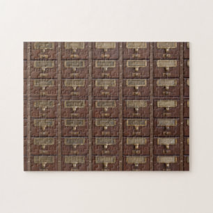 Vintage Bibliothekskartenkataloge Puzzle