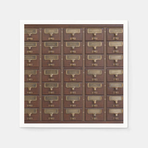 Vintage Bibliothekskartenkataloge Serviette