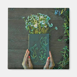 Vintage Bibliothekskunst Magnet