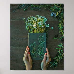 Vintage Bibliothekskunst Poster