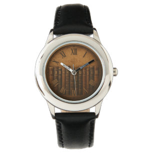 Vintage Bibliotheksuhr mit römischen Zahlen Armbanduhr