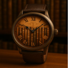 Vintage Bibliotheksuhr mit römischen Zahlen Armbanduhr