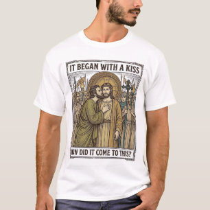 Vintage biblischer Verrat Kuss T-Shirt