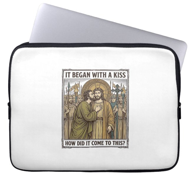Vintage biblischer Verratskuss Laptopschutzhülle (Vorderseite)