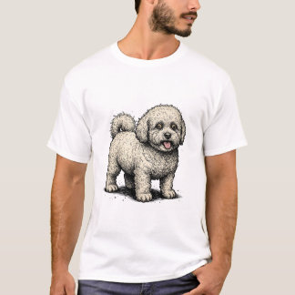 Vintage Bichon Frise: Klassisch gravierter Hundeli T-Shirt