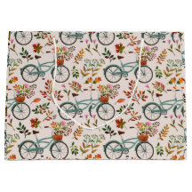 Vintage Bicycle Floral Geschenktasche | Eleganter
