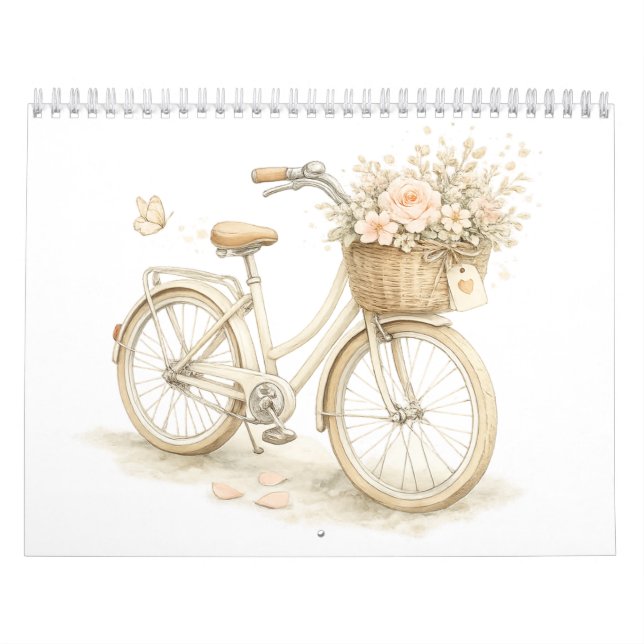 Vintage Bicycle Floral Wall Calendar Kalender (Titelbild)