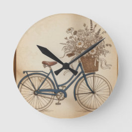 vintage bicycle runde wanduhr