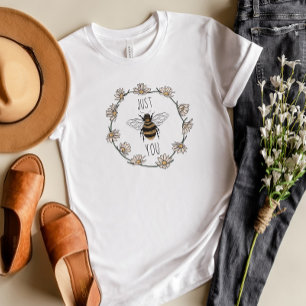 Vintage Biene Blumen Gänseblümchen Zitat Sei einfa T-Shirt