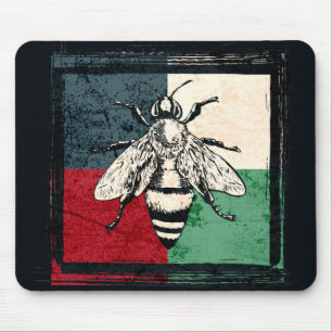 Vintage-Biene Insekt Farbige Illustration Mousepad