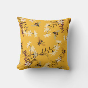 Vintage Biene & Schmetterling: Bestickte Blumenkun Kissen