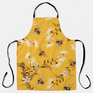 Vintage Biene & Schmetterling: Bestickte Blumenkun Schürze