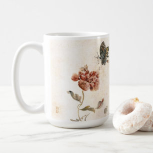 Vintage Biene, Schmetterling und Mohn Aquarell Tasse