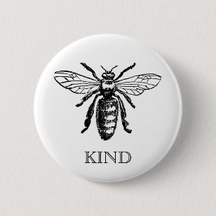 Vintage-Biene-Sei-netter-Button Button