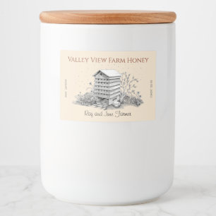 Vintage Biene und Bienen Illustriert Goldenrod Lebensmitteletikett