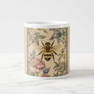 Vintage, Biene und Blumengarten, Honigbiene, König Jumbo-Tasse