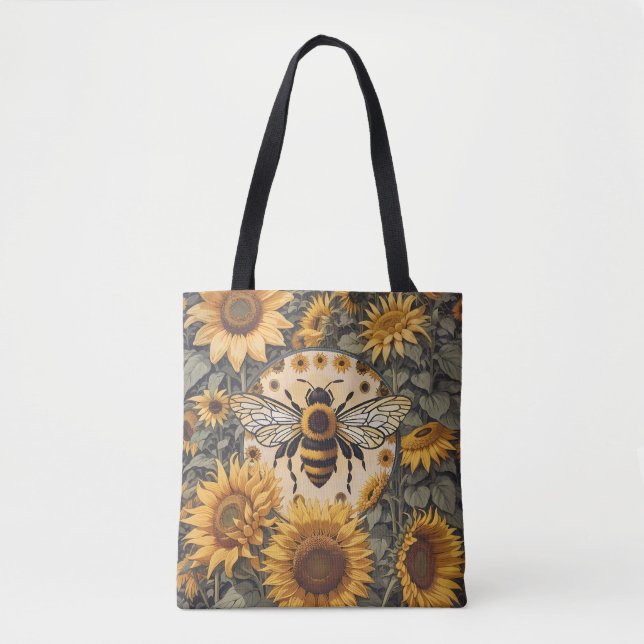 Vintage Biene und Sonnenblumen  (Vorderseite)