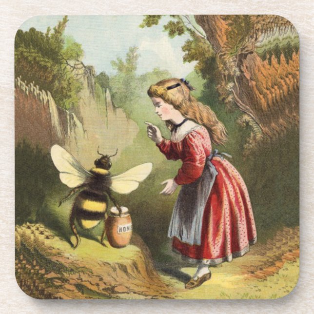 Vintage Biene Viktorianischer Honigwald Untersetzer (Vorderseite)