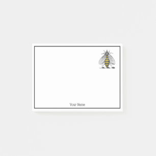 Vintage-Biene-Wappen-Emblem im heraldischen Stil C Post-it Klebezettel