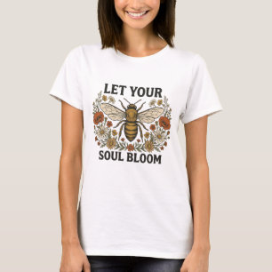 Vintage-Biene Wilde Blumen Seele Blüht T-Shirt