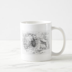 Vintage Bienen-Bienenstöcke Kaffeetasse