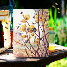 Vintage Bienen Frühlingsblüten