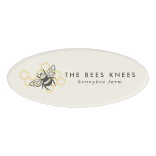 Vintage-Bienen-Logo Rustikale Honigbiene Geschäft Namenschild