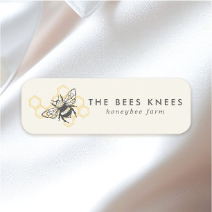 Vintage Bienen-Logo Rustikale Honigbiene Imker Namensschild