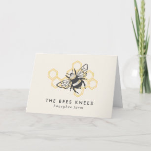 Vintage-Bienen-Logo rustikale Honigbiene Kunde Dan Karte