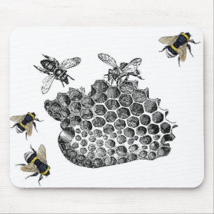 Vintage Bienen Mousepad