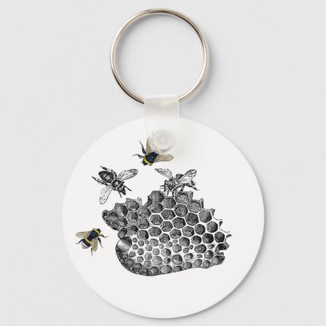 Vintage Bienen Schlüsselanhänger (Vorderseite)