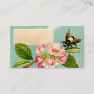 Vintage Bienen-und Blumen-nennende Karte