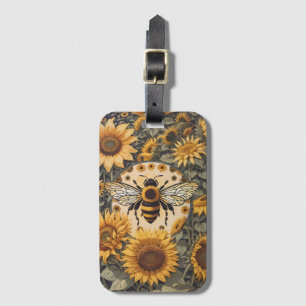 Vintage Bienen und Sonnenblumen Gepäckanhänger