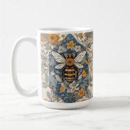 Vintage Bienen und wild lebende Blume Kaffeetasse