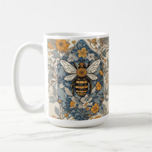 Vintage Bienen und wild lebende Blume Kaffeetasse