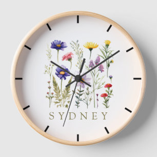 Vintage Bienen und wild lebende Blume Uhr