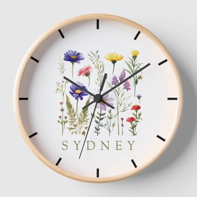 Vintage Bienen und wild lebende Blume Uhr (Vorderseite)