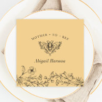 Vintage Bienen Wildblume Gelbe Dusche Napkins