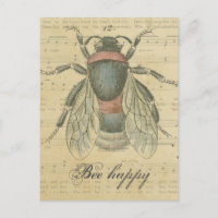 Vintage Bienenblätter-Musiknoten sind glücklich, i