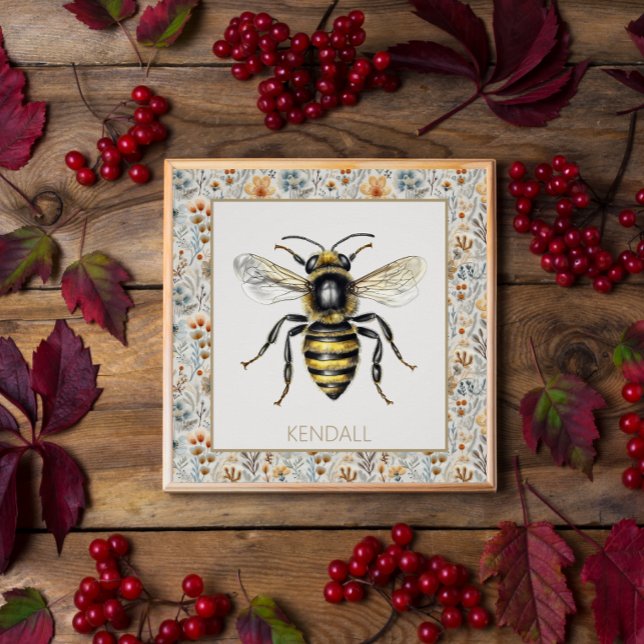 Vintage Bienenblauer Wildblume Poster (Von Creator hochgeladen)