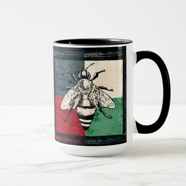Vintage Bieneninsektenfarben Tasse (Rechts)