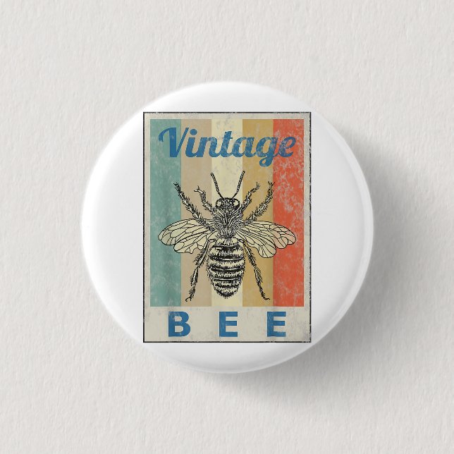 Vintage Bienenkönigin Honey Beekeeper Button (Vorderseite)