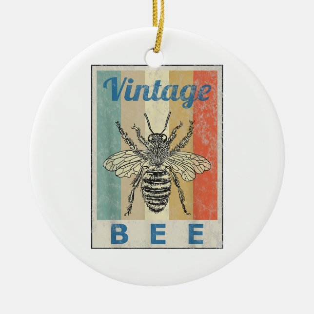 Vintage Bienenkönigin Honey Beekeeper Keramik Ornament (Vorne)