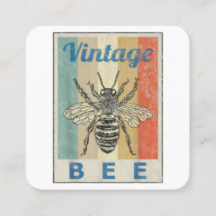 Vintage Bienenkönigin Honey Beekeeper Quadratische Visitenkarte