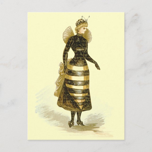 Vintage BienenLady Postkarte (Vorderseite)
