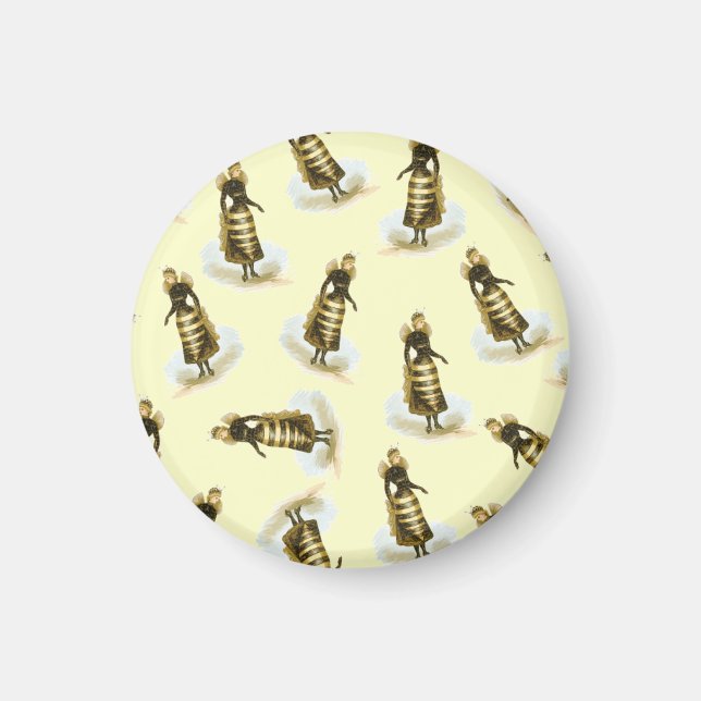 Vintage BienenLadys Magnet (Vorne)