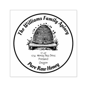 Vintage Bienenstock-Apiary Address Honey Jar Gummistempel