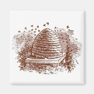 Vintage-Bienenstock-Imkerei Magnet